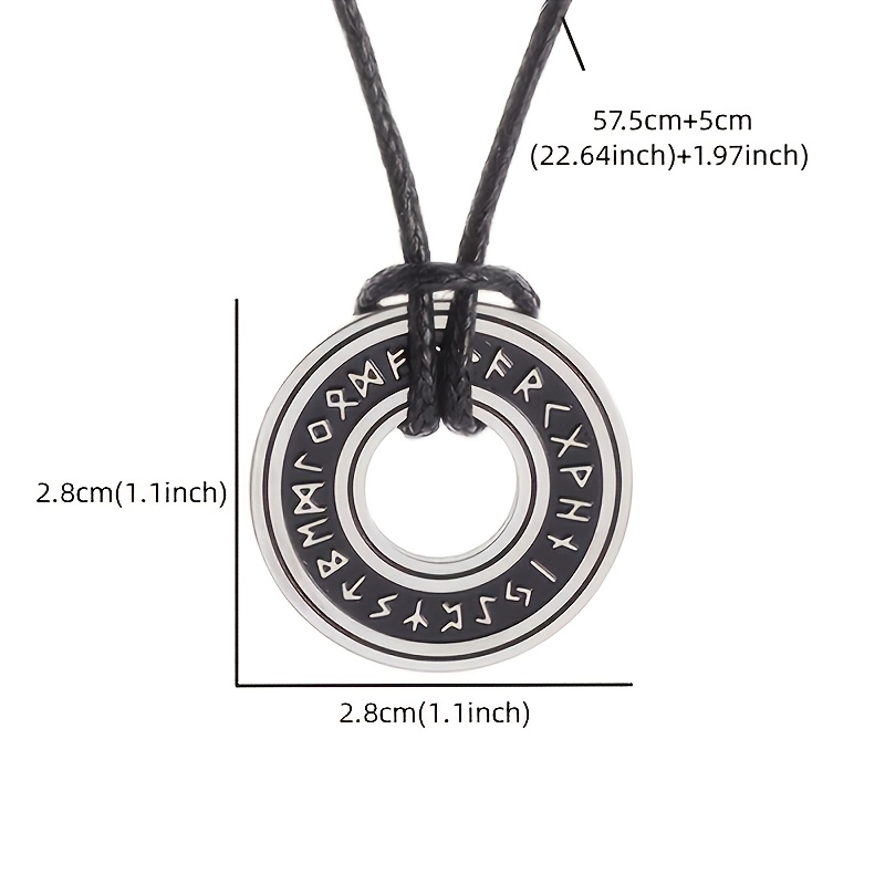 Women's Retro Norse Rune Stainless Steel Pendant Necklace, Gift Idea